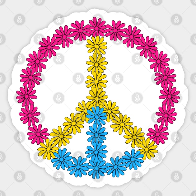 Pansexual Flowery Peace Sticker by Pridish